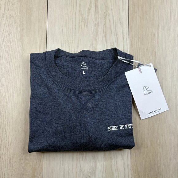 NWT Rhoback Mens Blue Built By Nature Crave Active Pullover Sweatshirt Large - Picture 1 of 13